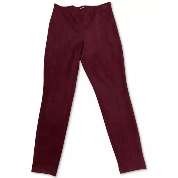 Charter Club Faux-Suede Pants Harvest Wine 12 - Picture 1 of 3